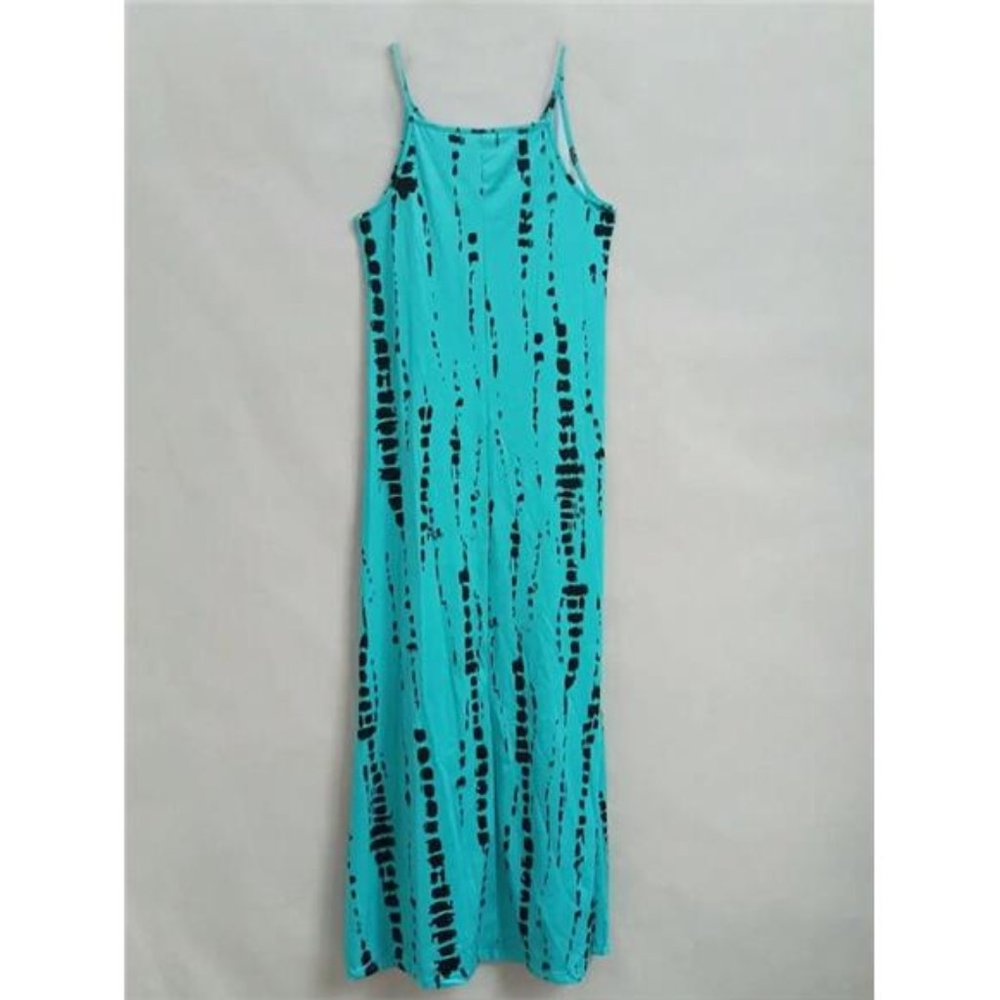Turquoise Tie-Dye Maxi Dress - Picture 2 of 3